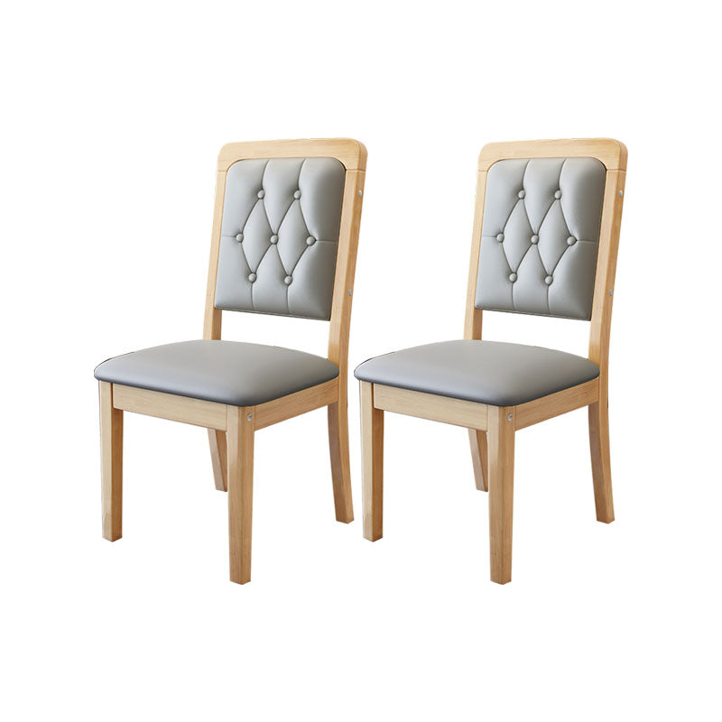 Wood Tufted Dining Chair Modern Style Upholstered Armless Dining Chairs