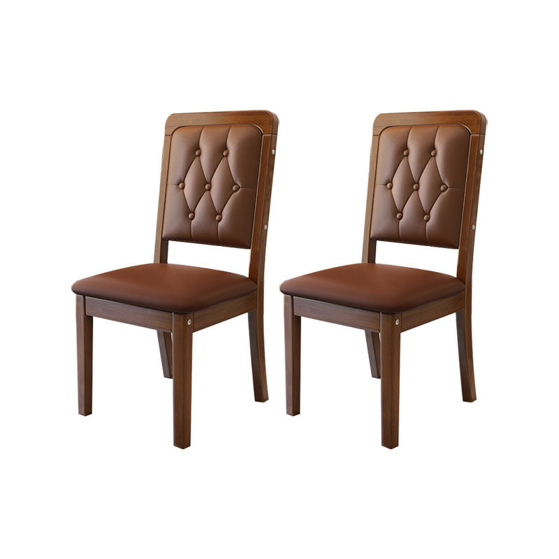 Wood Tufted Dining Chair Modern Style Upholstered Armless Dining Chairs