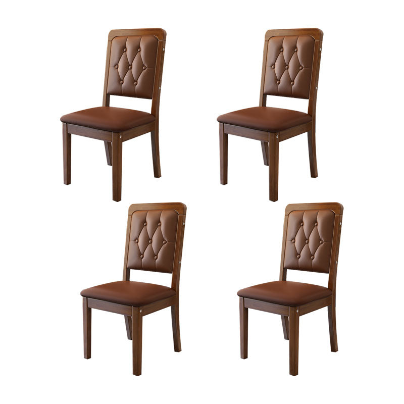 Wood Tufted Dining Chair Modern Style Upholstered Armless Dining Chairs