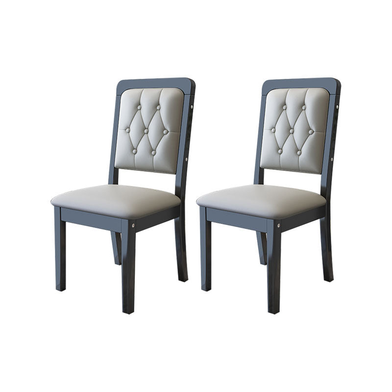 Wood Tufted Dining Chair Modern Style Upholstered Armless Dining Chairs