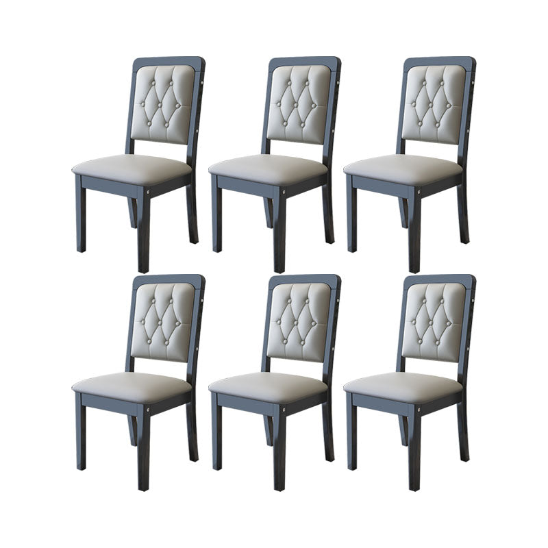 Wood Tufted Dining Chair Modern Style Upholstered Armless Dining Chairs