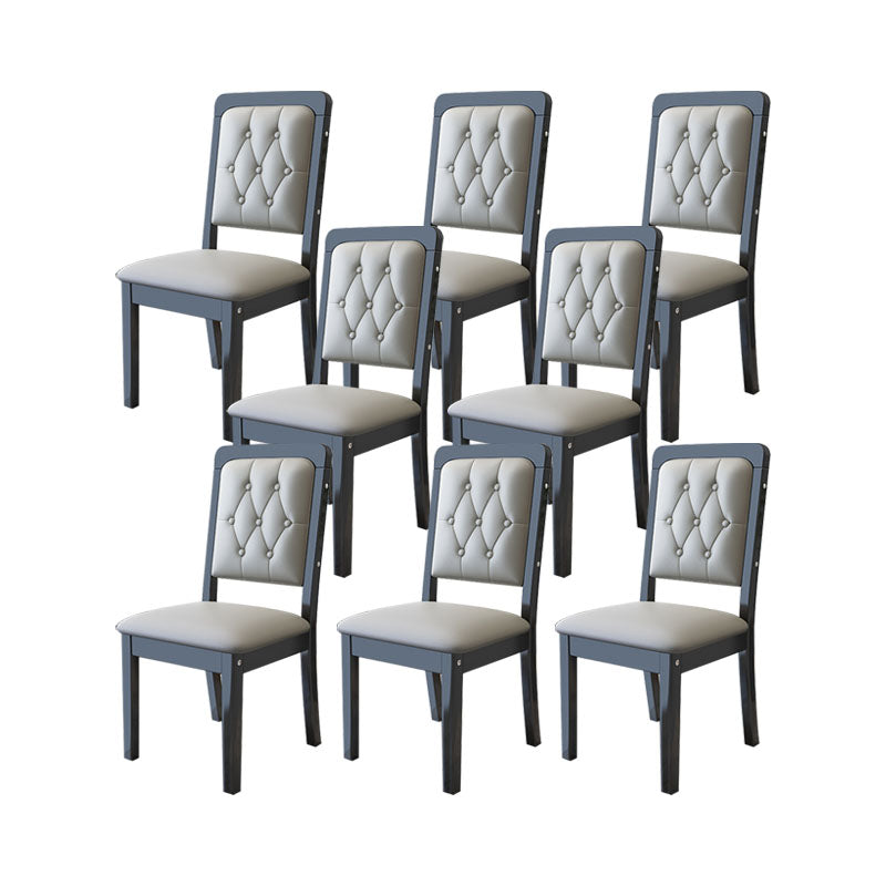 Wood Tufted Dining Chair Modern Style Upholstered Armless Dining Chairs