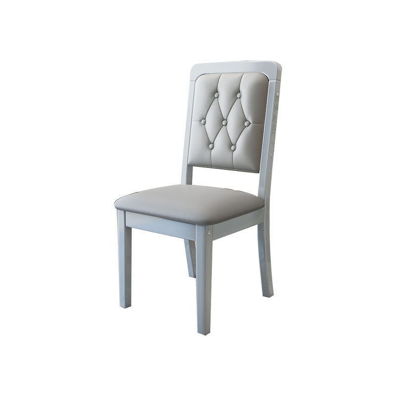 Wood Tufted Dining Chair Modern Style Upholstered Armless Dining Chairs