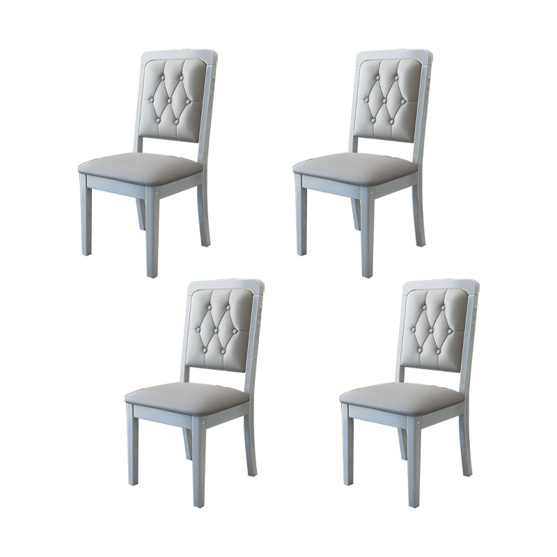 Wood Tufted Dining Chair Modern Style Upholstered Armless Dining Chairs