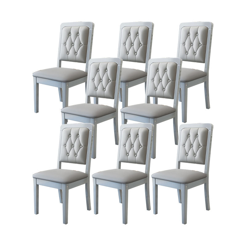 Wood Tufted Dining Chair Modern Style Upholstered Armless Dining Chairs