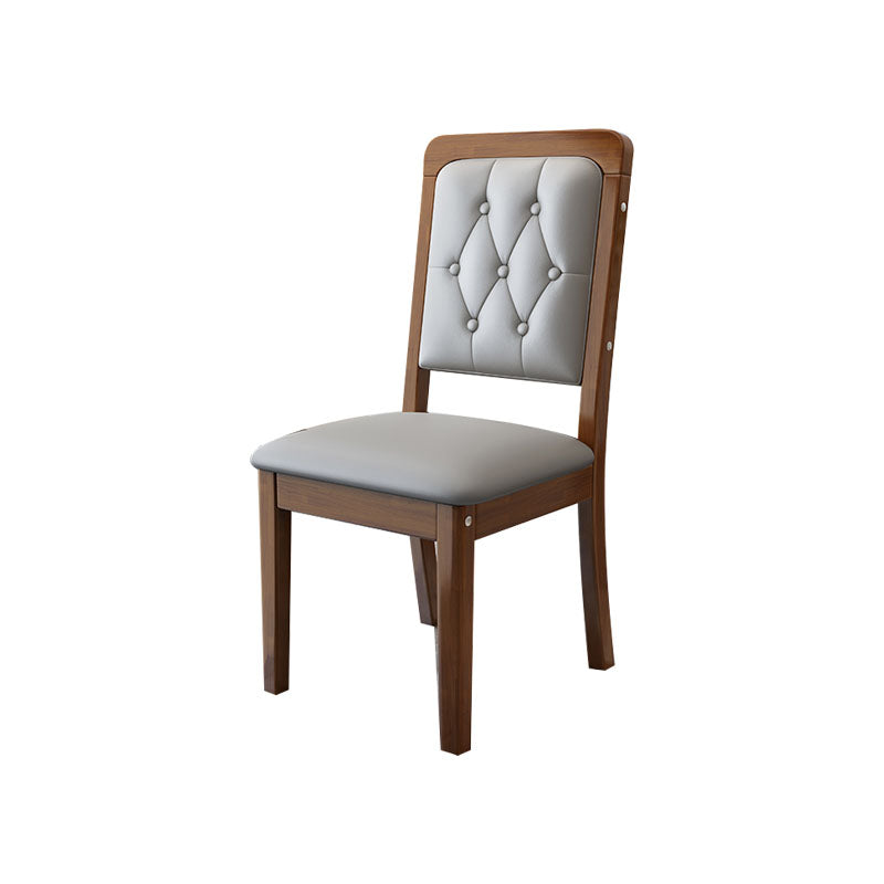 Wood Tufted Dining Chair Modern Style Upholstered Armless Dining Chairs