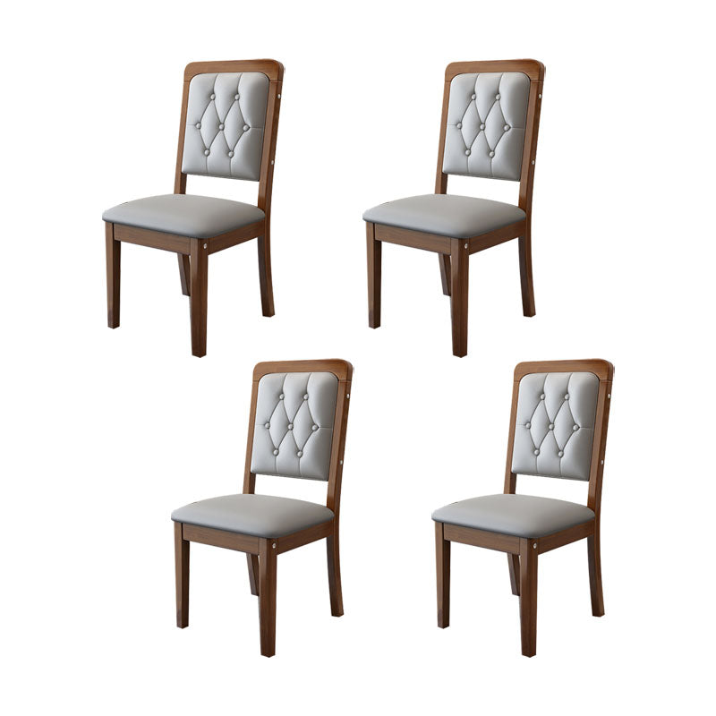 Wood Tufted Dining Chair Modern Style Upholstered Armless Dining Chairs