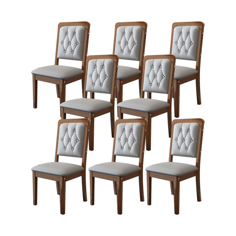 Wood Tufted Dining Chair Modern Style Upholstered Armless Dining Chairs