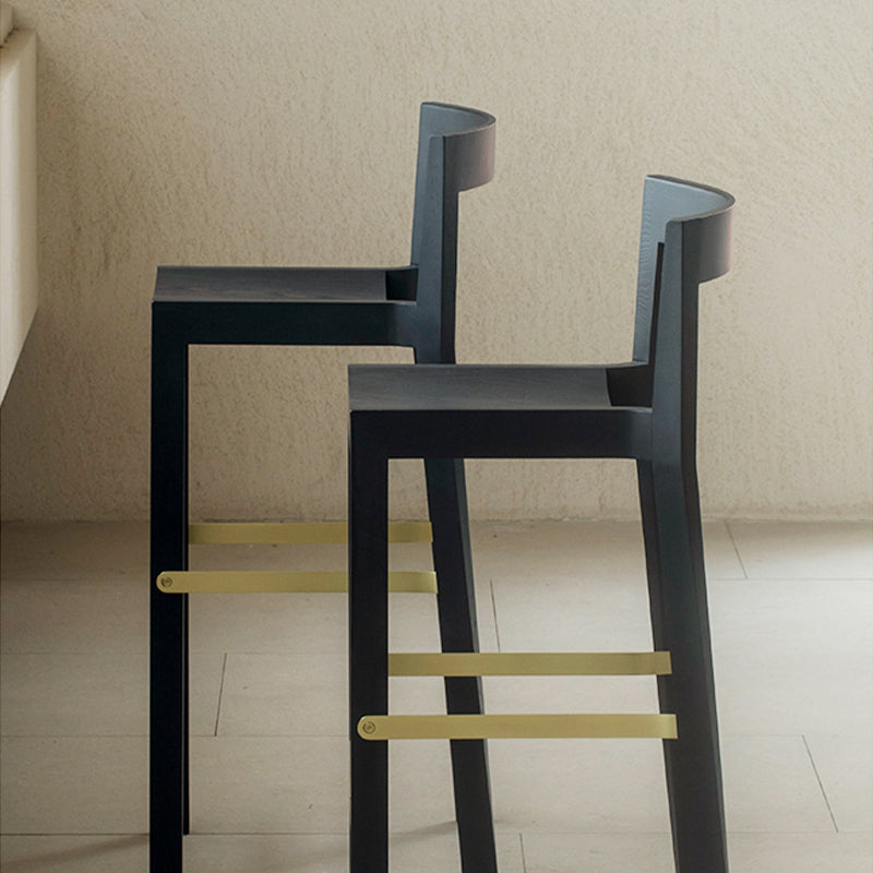Solid Wood Bar Stools Designer Style Stackable Bar Stool with Backrest