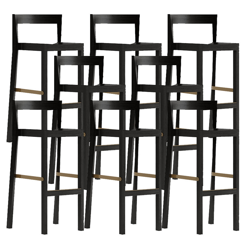 Solid Wood Bar Stools Designer Style Stackable Bar Stool with Backrest