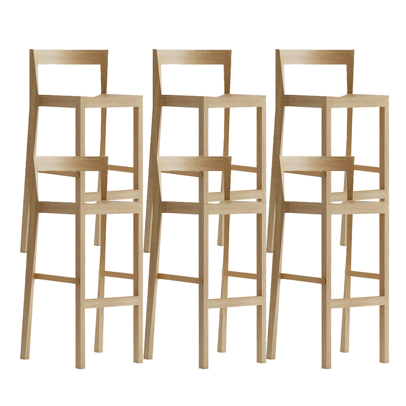 Solid Wood Bar Stools Designer Style Stackable Bar Stool with Backrest