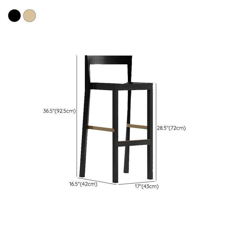 Solid Wood Bar Stools Designer Style Stackable Bar Stool with Backrest