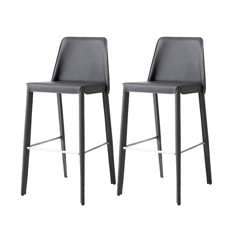 Faux Leather Bar Stools Modern Style Patio Bar Stool with Backrest