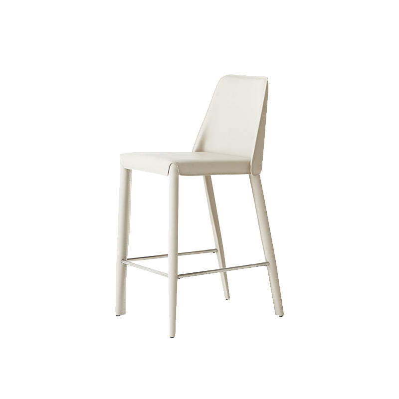 Faux Leather Bar Stools Modern Style Patio Bar Stool with Backrest
