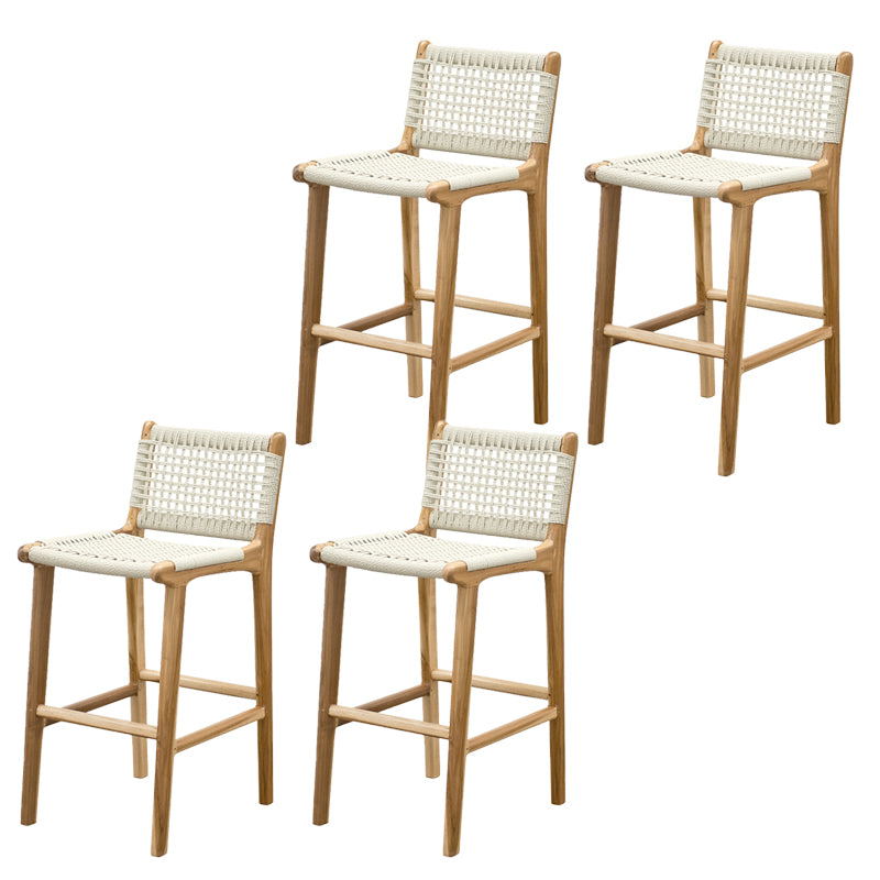 Low Back Bar Stools White Dining Stools with Solid Wood Base
