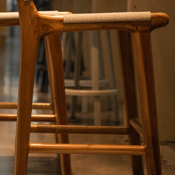 Low Back Bar Stools White Dining Stools with Solid Wood Base