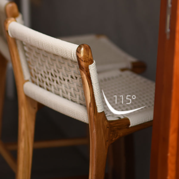 Low Back Bar Stools White Dining Stools with Solid Wood Base