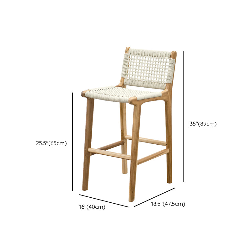 Low Back Bar Stools White Dining Stools with Solid Wood Base