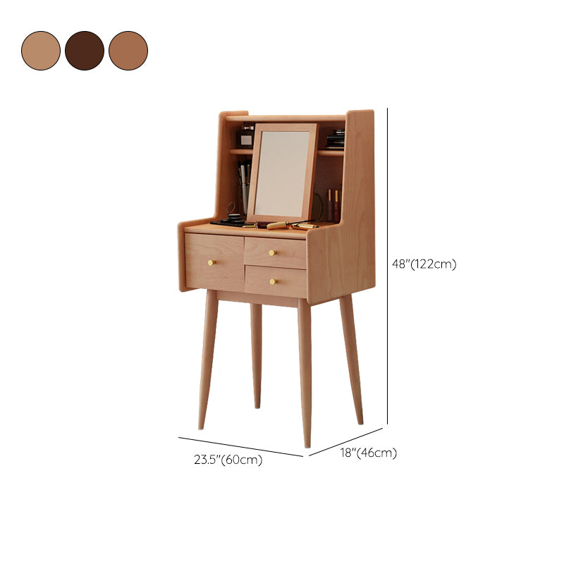 48.03" Height Wood Vanity Makeup Table Vanity Stool with Drawer for Bedroom