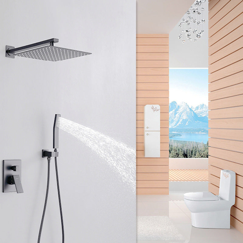 Modern Shower Trim Brass Temperature Control Handheld Shower Head Shower Combo