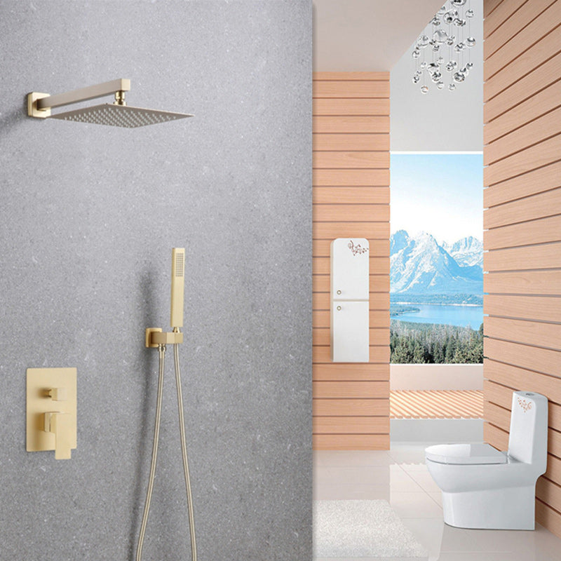 Modern Shower Trim Brass Temperature Control Handheld Shower Head Shower Combo