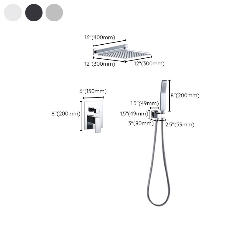 Modern Shower Trim Brass Temperature Control Handheld Shower Head Shower Combo