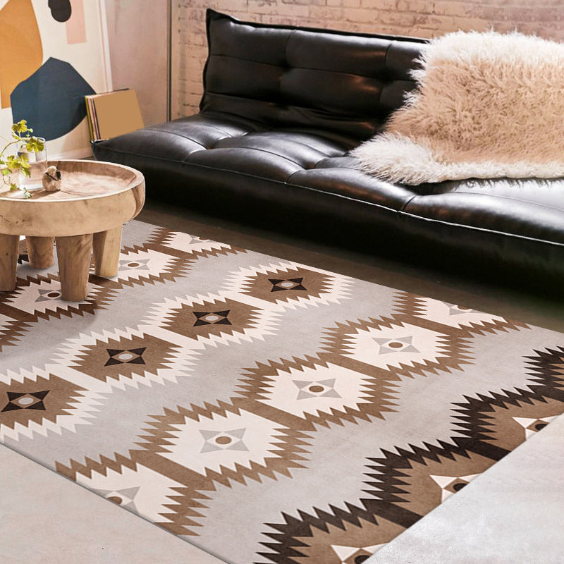 Orange Modern Carpet Graphic Polyester Carpet Tear Resistant Carpet for Drawing Room