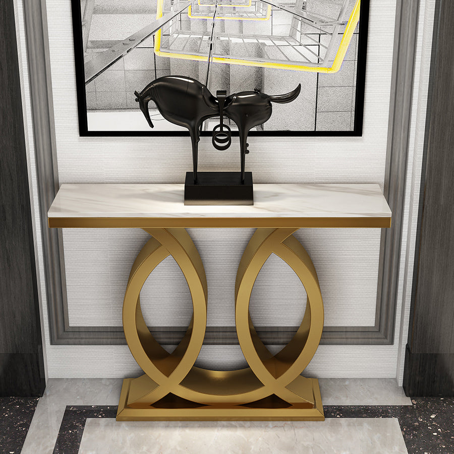 Glam Rectangle Console Accent Table Metal Sofa Console Table for Hall