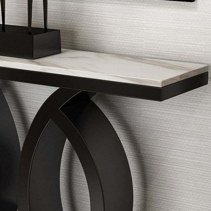 Glam Rectangle Console Accent Table Metal Sofa Console Table for Hall