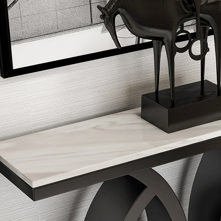 Glam Rectangle Console Accent Table Metal Sofa Console Table for Hall