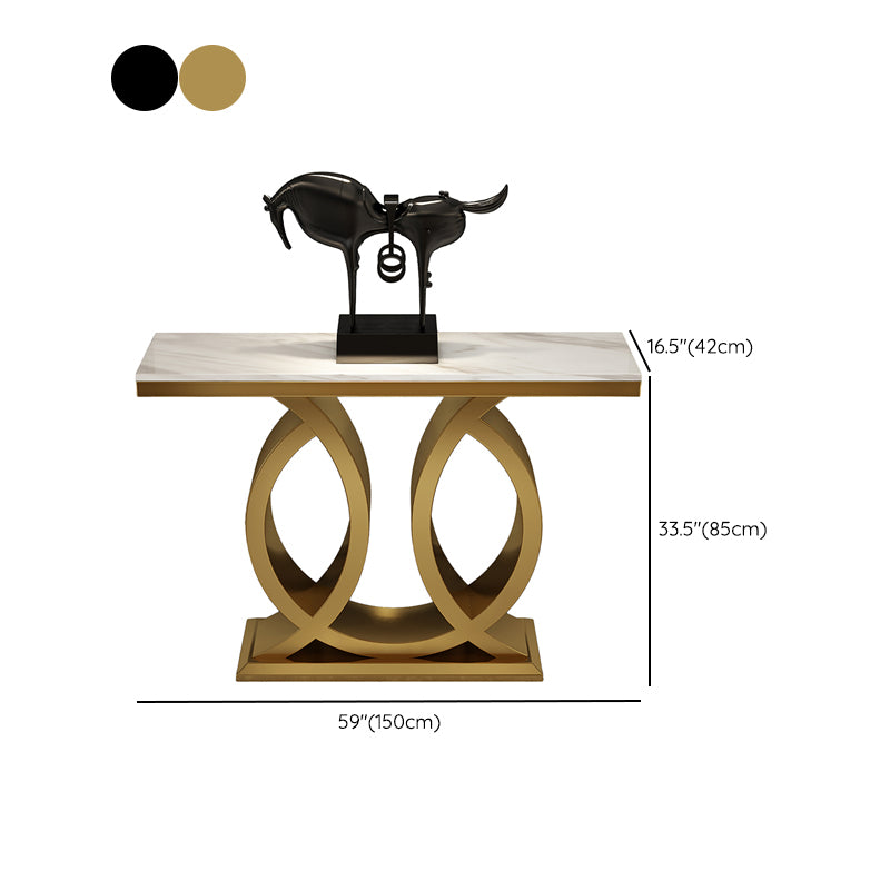 Glam Rectangle Console Accent Table Metal Sofa Console Table for Hall