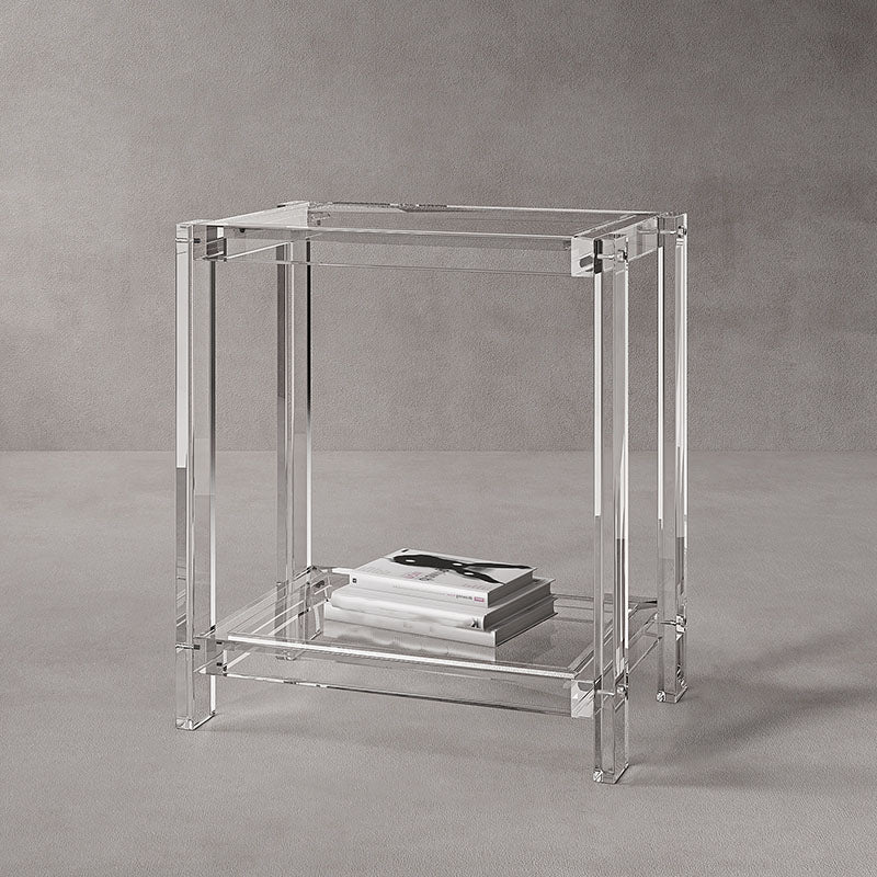 Contemporary Open Back Standard Bookshelf Acrylic Bookcase with Shelves