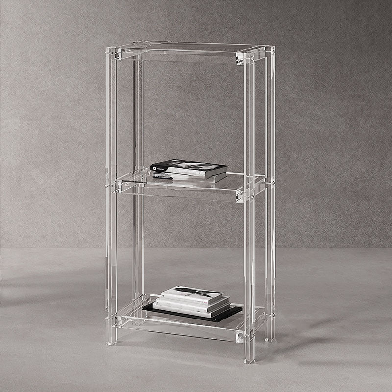 Contemporary Open Back Standard Bookshelf Acrylic Bookcase with Shelves