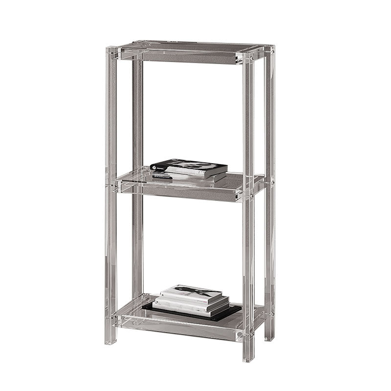 Contemporary Open Back Standard Bookshelf Acrylic Bookcase with Shelves