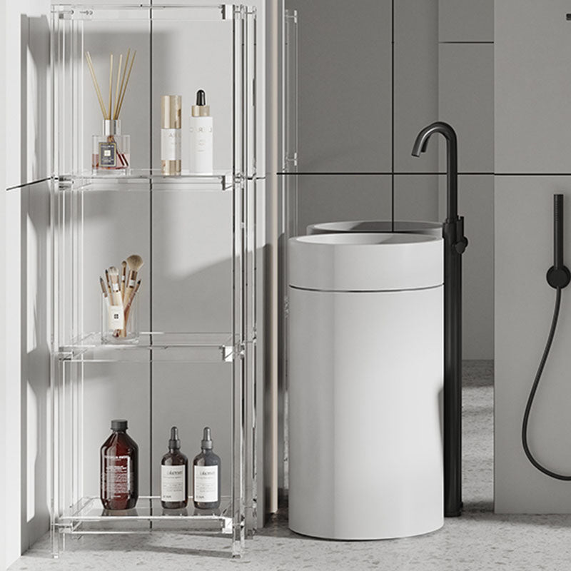 Contemporary Open Back Standard Bookshelf Acrylic Bookcase with Shelves