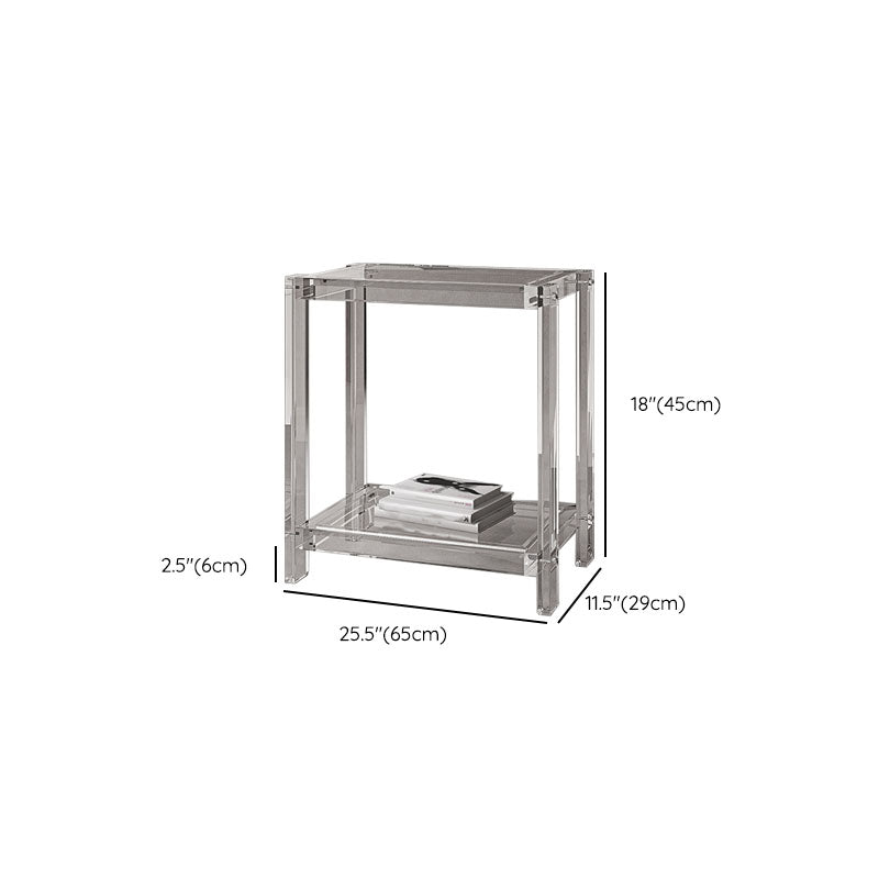 Contemporary Open Back Standard Bookshelf Acrylic Bookcase with Shelves
