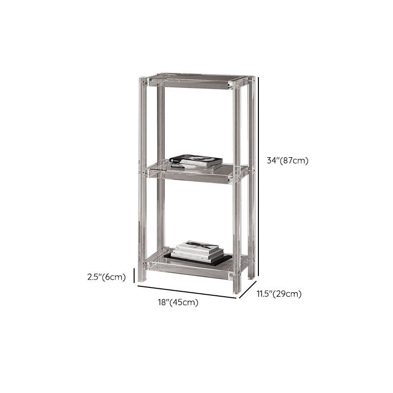 Contemporary Open Back Standard Bookshelf Acrylic Bookcase with Shelves