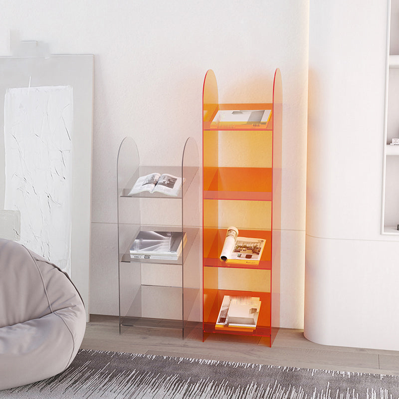 Modern Open Back Standard Bookshelf Acrylic Bookcase with Shelves
