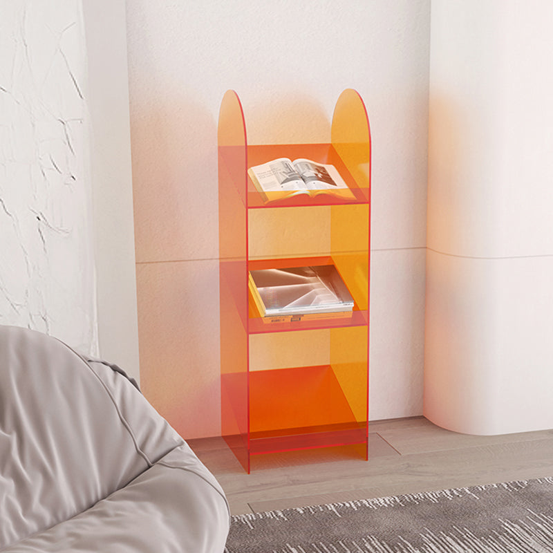 Modern Open Back Standard Bookshelf Acrylic Bookcase with Shelves