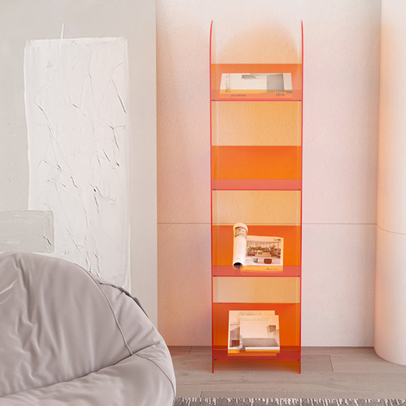 Modern Open Back Standard Bookshelf Acrylic Bookcase with Shelves