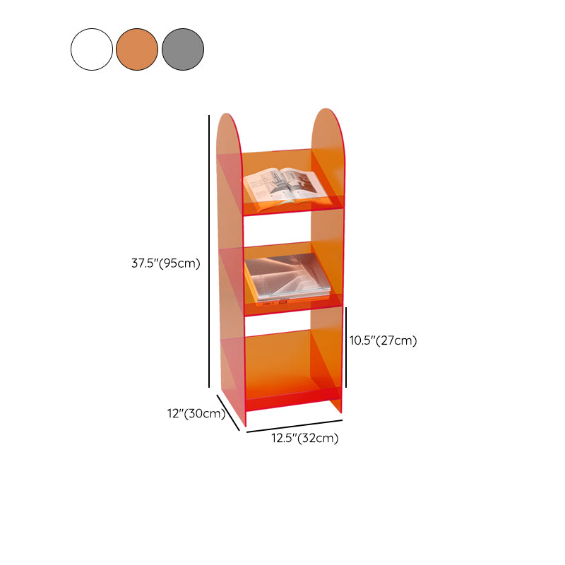 Modern Open Back Standard Bookshelf Acrylic Bookcase with Shelves