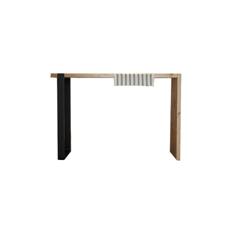 Industrial Indoor Bar Dining Table Rectangle Metal and Wood Bar Table