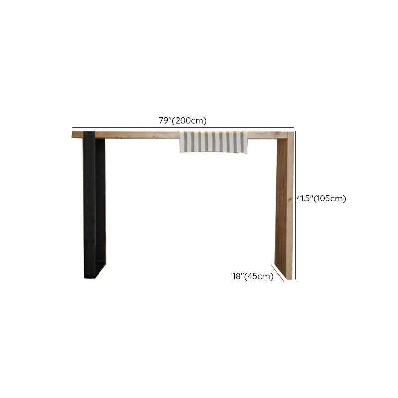 Industrial Indoor Bar Dining Table Rectangle Metal and Wood Bar Table