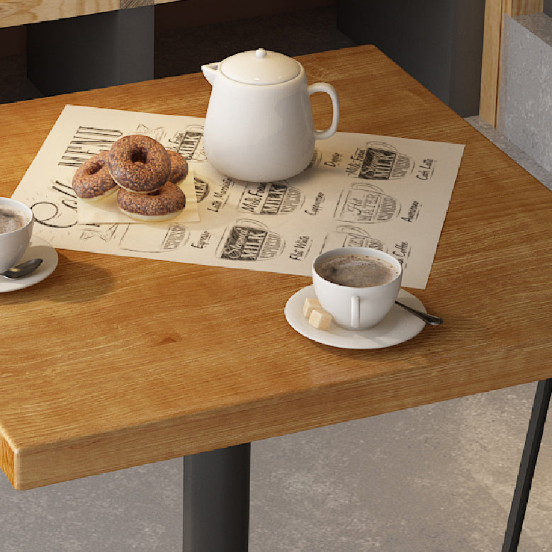 Indoor Industrial Bar Dining Table Square Metal and Wood Bar Table