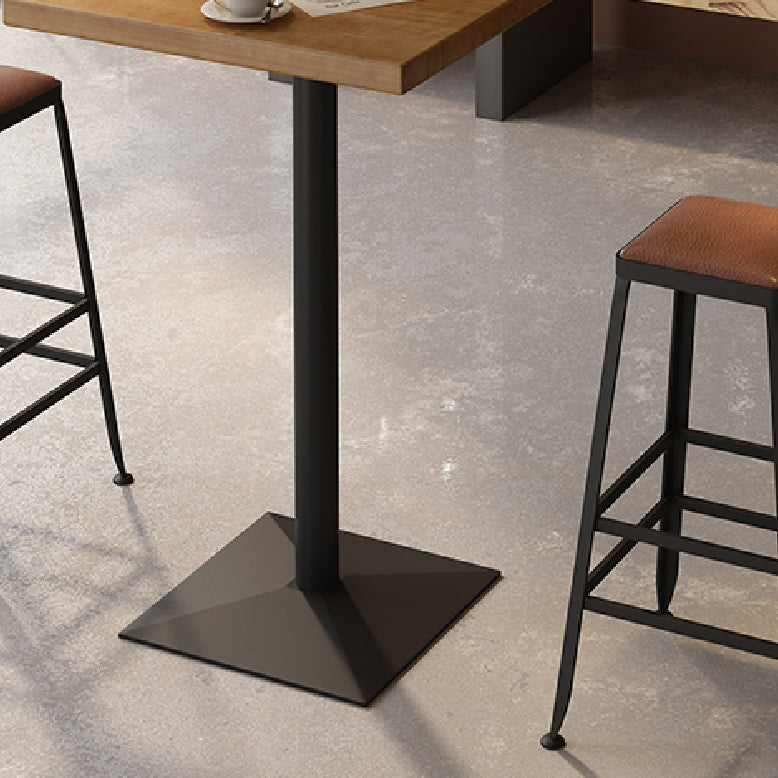Indoor Industrial Bar Dining Table Square Metal and Wood Bar Table