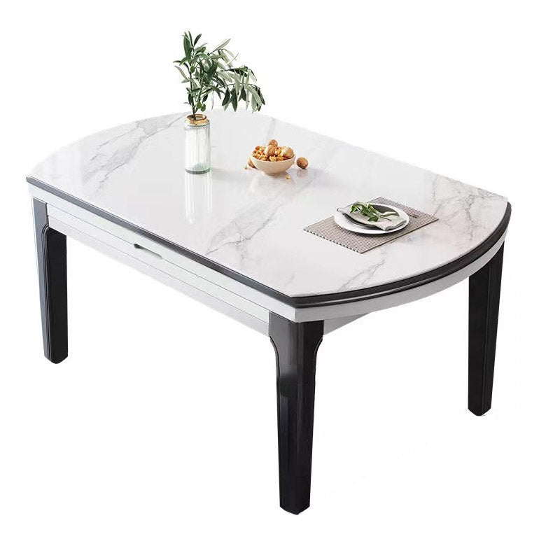 Kitchen Dinner Table Dining Room Stone Drop-Leaf Dining Table