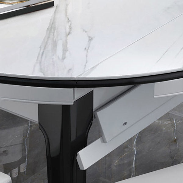 Kitchen Dinner Table Dining Room Stone Drop-Leaf Dining Table