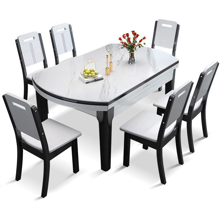 Kitchen Dinner Table Dining Room Stone Drop-Leaf Dining Table