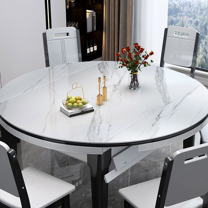 Kitchen Dinner Table Dining Room Stone Drop-Leaf Dining Table