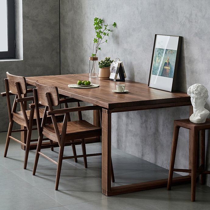 Dining Room Rectangle Dinner Table Traditional Solid Wood Dining Table